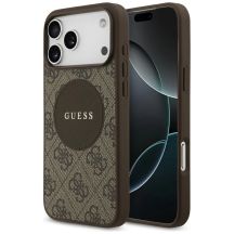 Guess 4G Circle Classic Logo MagSafe case for iPhone 17 Pro Max - brown