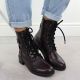 12. Women's burgundy ankle boots with buckle Rieker 75431-35