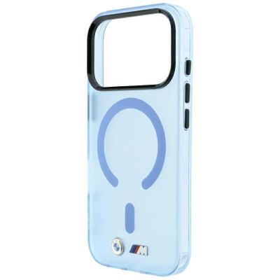 6. BMW M IML Frosted Metal Logo & Trims MagSafe Case for iPhone 17 Pro Max / 18 Pro Max - Blue