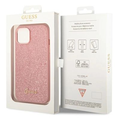 8. Guess GUHCP14MHGGSHP iPhone 14 Plus 6,7" różowy/pink hard case Glitter Script