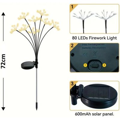 14. SOLAR LAMP DANDELION TREE FIREWORKS 72CM 60 LED
