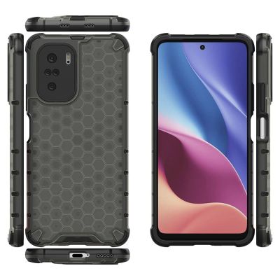 2. Honeycomb Case armor cover with TPU Bumper for Xiaomi Redmi K40 Pro+ / K40 Pro / K40 / Poco F3 black
