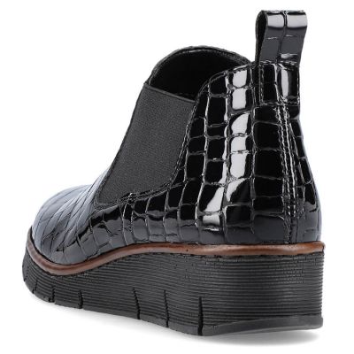 10. Rieker W R474 snakeskin leather ankle boots black