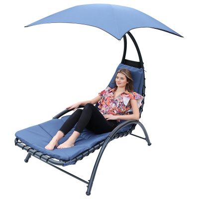 14. BERGAMO DECHAIR WITH UMBRELLA 200x125x180CM NAVY BLUE