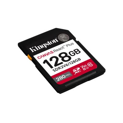 7. KINGSTON microSDXC Canvas 128GB React Plus UHS-II 280R/100W U3 V60 for Full HD/4K