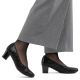 7. Women's leather pumps with a low heel, black Rieker 44650-05