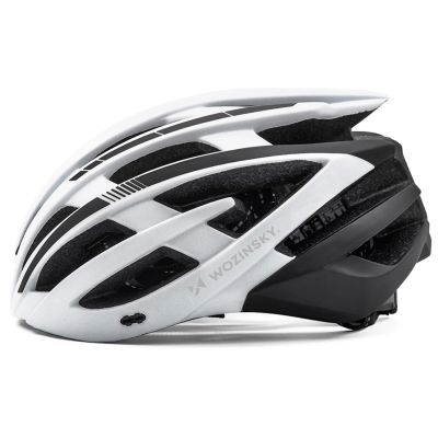 4. Wozinsky MTB Bike Helmet with Removable Visor and Rear USB Light M - Black and White