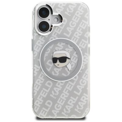 3. Karl Lagerfeld IML Karl Head Logo MagSafe Case for iPhone 16 - Gray