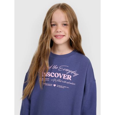 7. Oversized sweatshirt without a hood for girls 4F 4FJRAW25TSWSF2428-33S