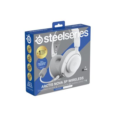 6. Steelseries Arctis Nova 3P Wireless for Playstation Headphones, White