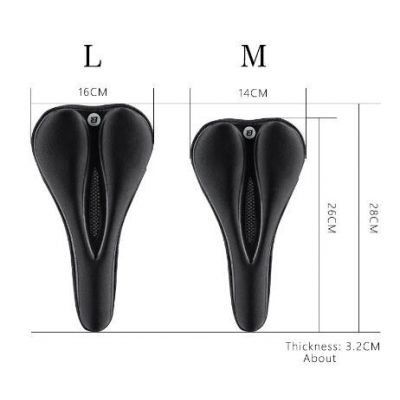Rockbros LF047-S Gel Bicycle Saddle Cover, Silicone, Size M – Black