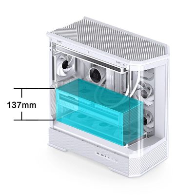 26. Jonsbo D400 PC Case, Midi Tower, ATX, Tempered Glass - White