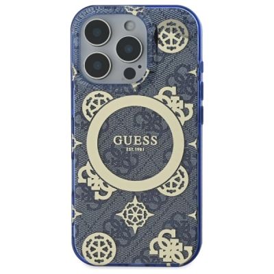 3. Guess GUHMP16XH4PYEEB iPhone 16 Pro Max 6.9" blue/blue hardcase IML Peony On 4G Background MagSafe
