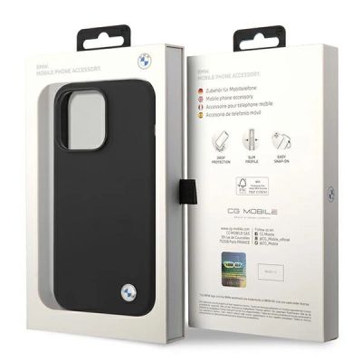 8. BMW Silicone Metal Logo Case for iPhone 14 Pro - Black