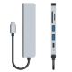 7. HUB Tech-Protect V4 6in1 USB-C - USB-A 3.0 / USB-A 2.0 / USB-C / HDMI / micro SD / TF / SD card reader - gray