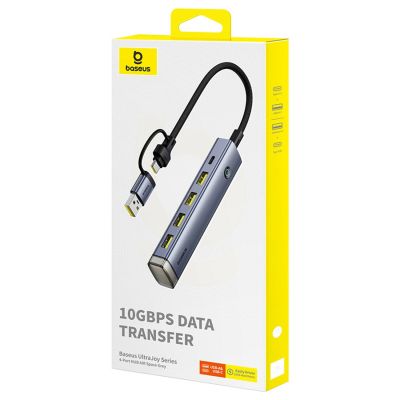 10. Baseus UltraJoy Series USB-A/USB-C hub 4xUSB-A 3.1 1xUSB-C 5V - gray