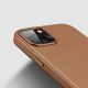 8. Dux Ducis Grit Leather Case for iPhone 14 Plus Elegant Faux Leather Cover (MagSafe Compatible) Brown