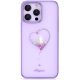 Silicone case with Swarovski crystals Kingxbar Wish Series for iPhone 14 Plus - purple