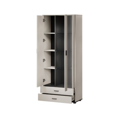 4. Display cabinet S6 SOHO 80x41x192 cashmere+black