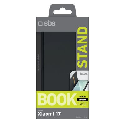 2. SBS Wallet Smooth Case for Xiaomi 17 with Flip - Black