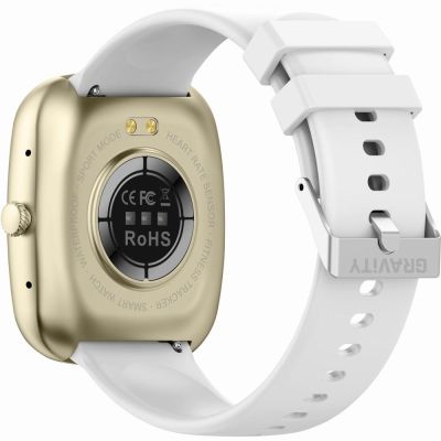 8. GRAVITY GT18-8 Women's Smartwatch Beige Silicone Strap + White Strap