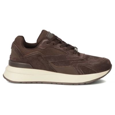 2. Leather sneakers suede brown shoes Filippo DP7728/26