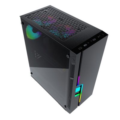 2. GEMBIRD FORNAX 2000RGB MIDI-TOWER CASE (USB 3.0, HD AUDIO) RGB BACKLIGHT, GAMING DESIGN, BLACK