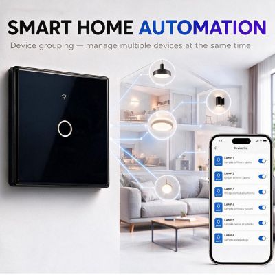 2. QOLTEC LIGHT ON/OFF SWITCH | TOUCH 1-CHANNEL | WI-FI | TIMER | TUYA | BLACK