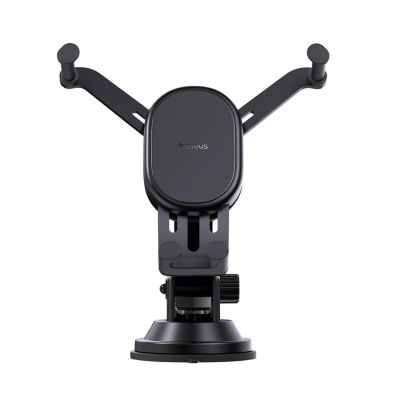 3. Baseus Stable Car Holder with 15W Inductive Charger, Gravity, and Suction Cup - Black