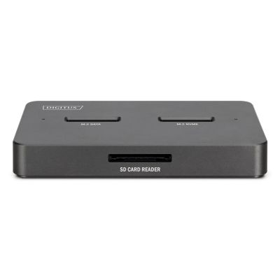 13. USB-C 3.2 Gen2 Docking Station for M.2 Duo NVMe and SATA SSDs (max. 2x 4 TB) with SD-Express 7.1 Card Reader (max. 2 TB), Black