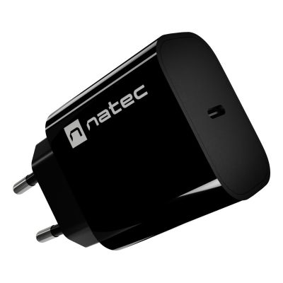 10. NATEC RIBERA 1X USB-C 20W BLACK WALL CHARGER