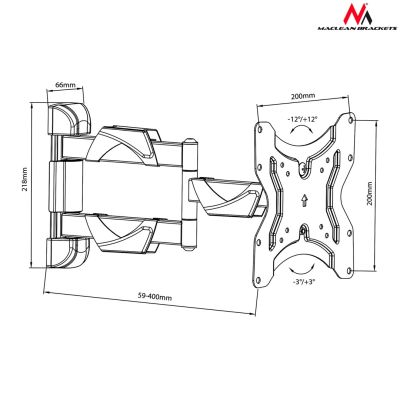 9. Maclean MC-742 TV wall mount (Swivel, Tilt; 13" - 42"; max. 30kg)