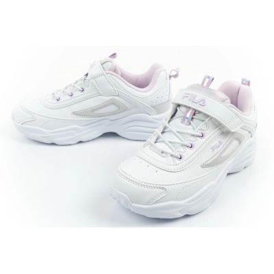 9. Fila Skye V children's sports shoes for girls with velcro, white