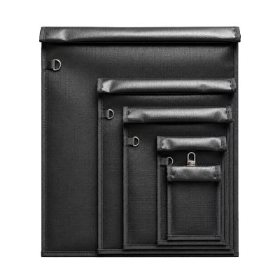 Set of 5 Fireproof OTN-5 RFID Signal Blocking Bags - Black