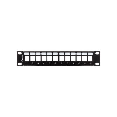 7. LANBERG PATCH PANEL BLANK 12 PORT 1U 10" WITH ORGANIZER FOR KEYSTONE MODULES BLACK PPKS-9112-B