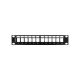 7. LANBERG PATCH PANEL BLANK 12 PORT 1U 10" WITH ORGANIZER FOR KEYSTONE MODULES BLACK PPKS-9112-B