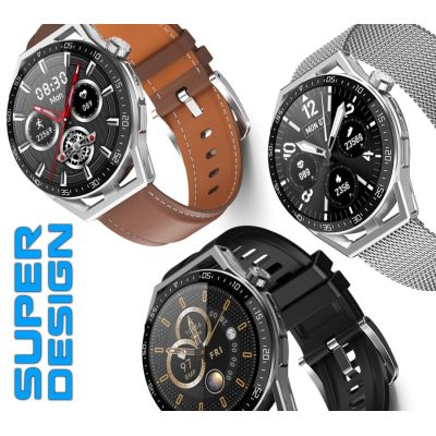 16. Rubicon RNCE88-1 Black Smartwatch - Black Silicone Strap + Black Leather Strap