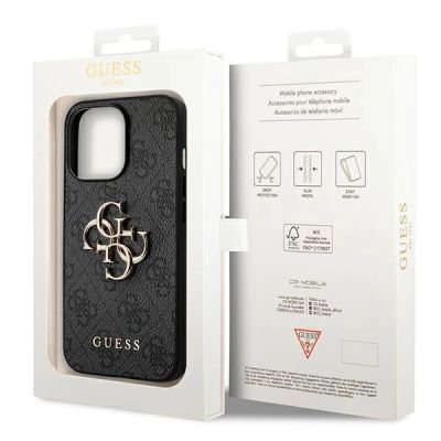 8. Guess 4G Big Metal Logo Case for iPhone 14 Pro Max - Gray