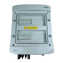 Hermetic IP65 EMITER DC connection switchboard with Noark 1000V type 2 DC surge arrester, 4x PV string, 4x MPPT
