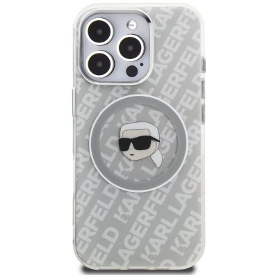 3. Karl Lagerfeld IML Karl Head Logo MagSafe Case for iPhone 16 Pro - Gray