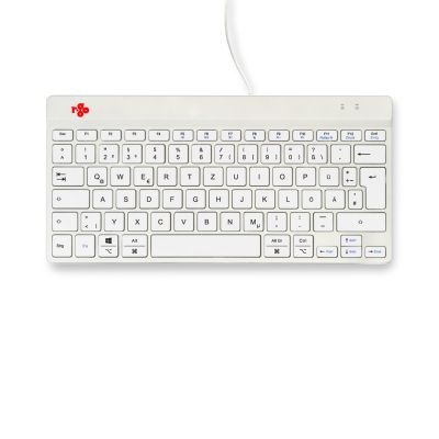 20. R-Go Tools Ergonomic R-Go Compact Break Keyboard, with Break Software, QWERTZ (DE), Wired, White