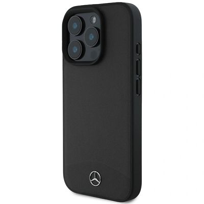 9. Mercedes Textured And Plain Leather MagSafe Case for iPhone 16 Pro Max - Black