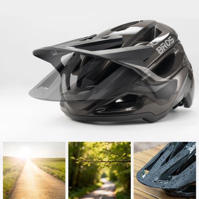 3. Rockbros LK-99 Mountain Bike Helmet with Adjustable Visor and Magnetic Closure 58-62 cm - Titanium