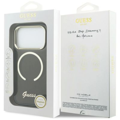 8. Guess IML Script Metal MagSafe Case for iPhone 17 Pro Max - Black