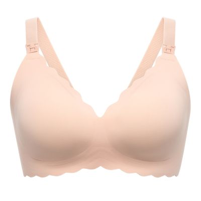 MOMCOZY YN46 Seamless Floral Support Nursing Bra Nude S