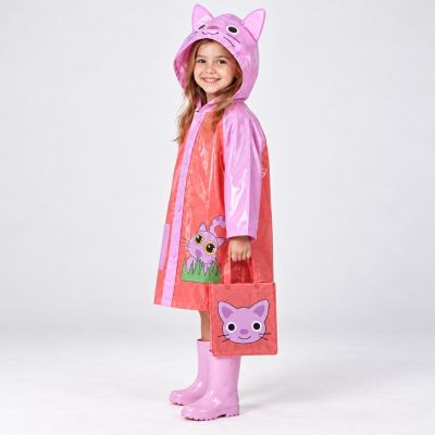 4. Pink Rain Poncho for Children, REDCLIFFS, Size M
