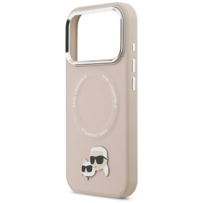 6. Karl Lagerfeld Karl & Choupette Pins MagSafe Case for iPhone 17 Pro Max - Pink