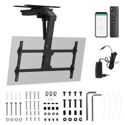 Maclean electric TV mount, ceiling mount, Tuya compatible, max. VESA 800x400, horizontal adjustment +90°~-90°, for TV 43-86", max. 45kg, MC-109 T