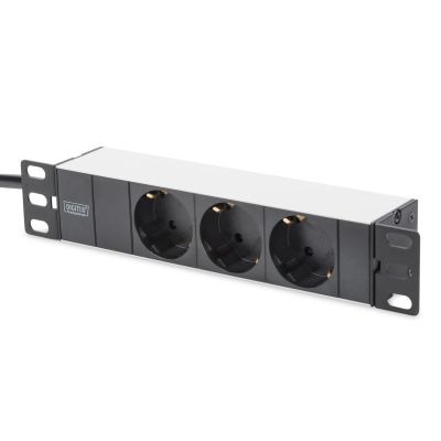 6. 10" network kit: 6U wall-mounted cabinet, shelf, power strip, 8-port switch, Cat.6 panel, gray
