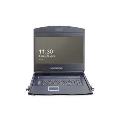 31. Modular KVM console 19'' LCD TFT, 8 VGA ports, touchpad, GE keyboard, black